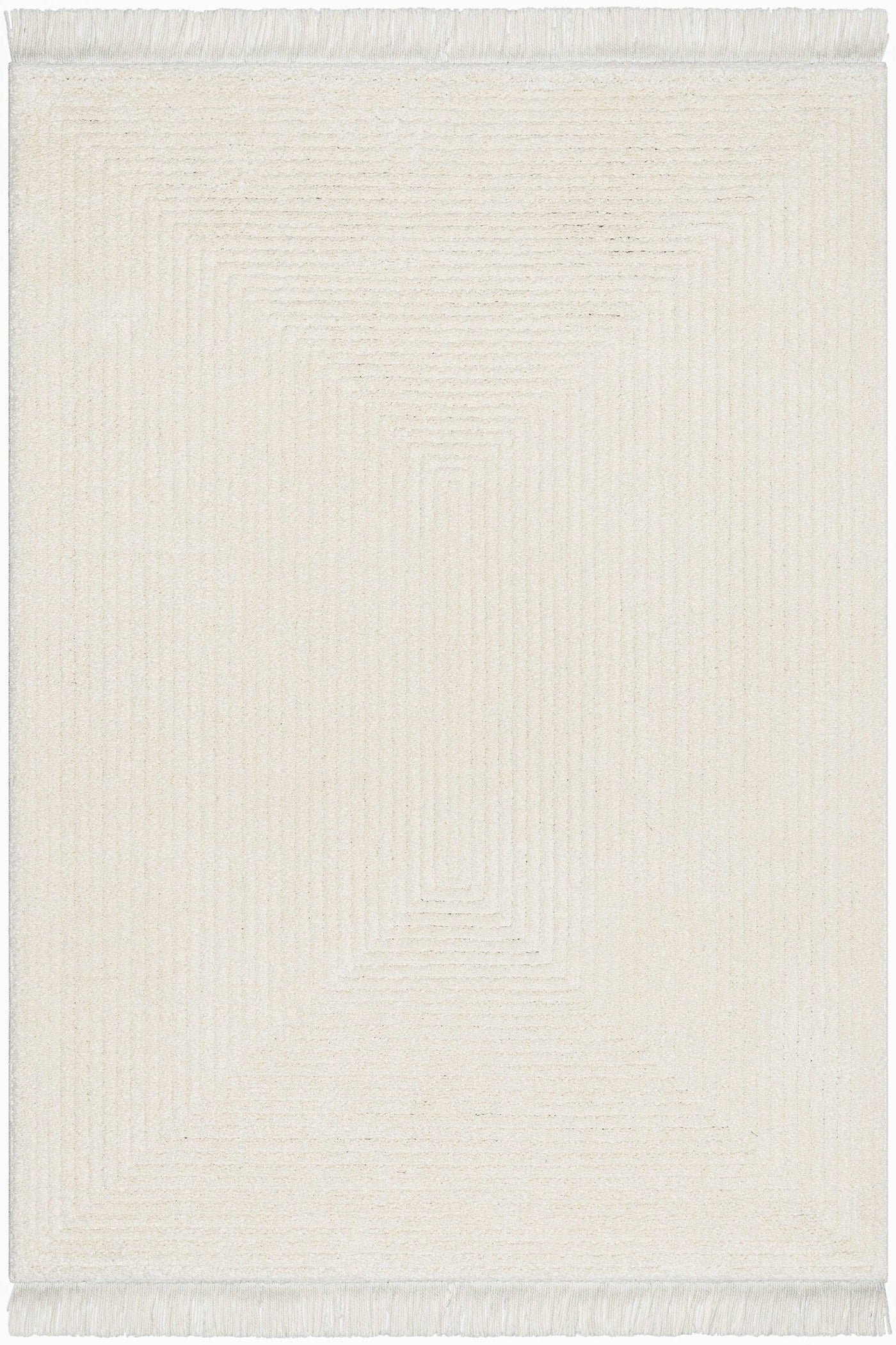 Monroe Solid & Striped Textured Ivory Ultra Soft: 5'3" x 7'3"
