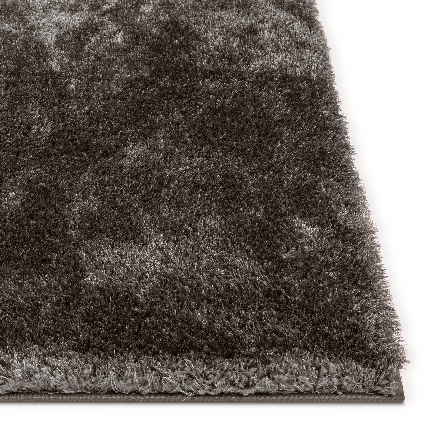 Feather Collection Liza Black Shag Rug –   Sparkly, Plush, Minimalist Glam: 5'3" x 7'3"