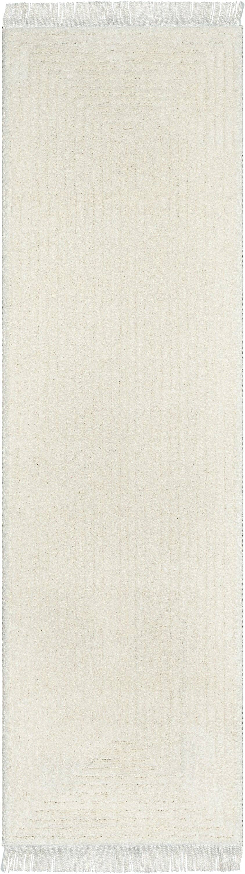 Monroe Solid & Striped Textured Ivory Ultra Soft: 5'3" x 7'3"