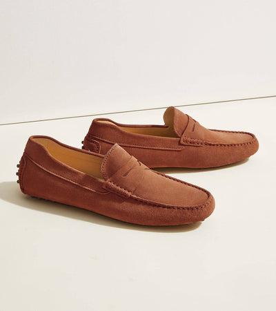 Parker Men's Suede Loafers Handcrafted: Navy Suede / 11