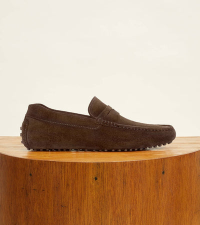Parker Men's Suede Loafers Handcrafted: Navy Suede / 11