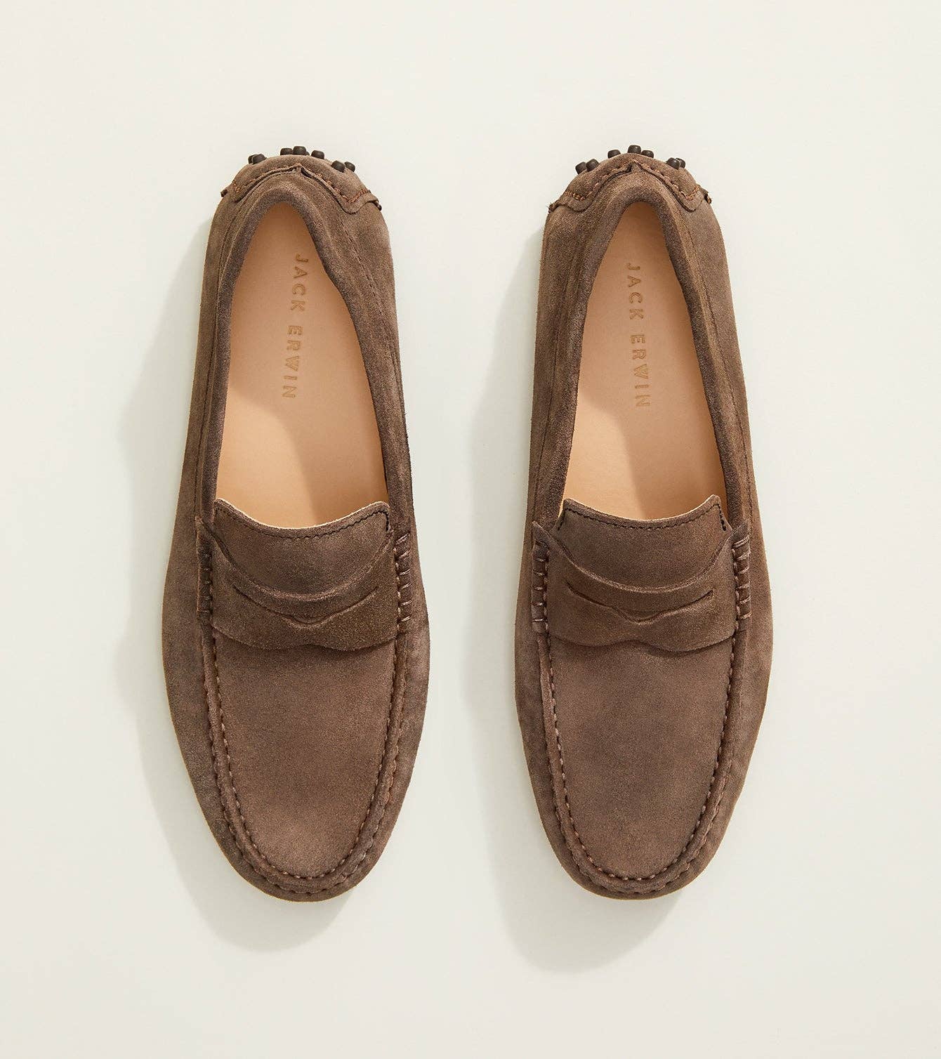 Decker Men's Suede Loafers Handcrafted in Portugal: Sand Suede / 11