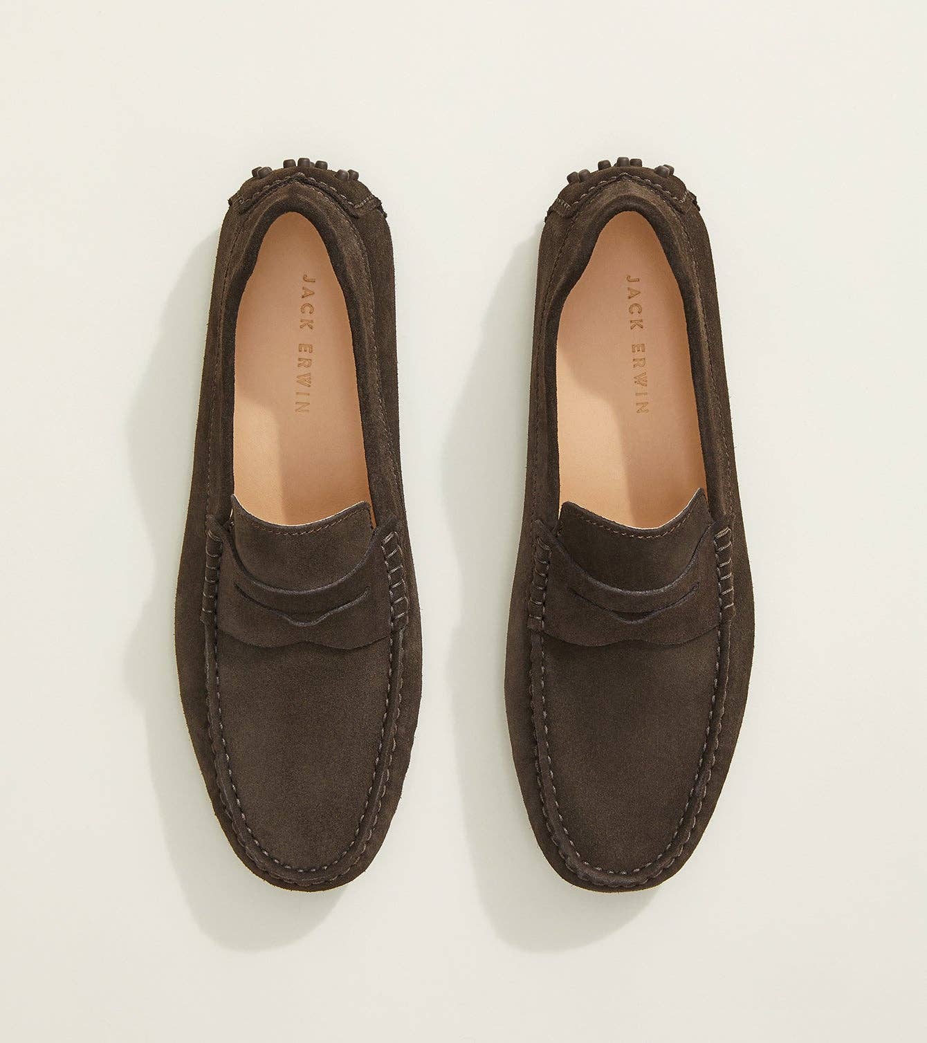 Decker Men's Suede Loafers Handcrafted in Portugal: Sand Suede / 11