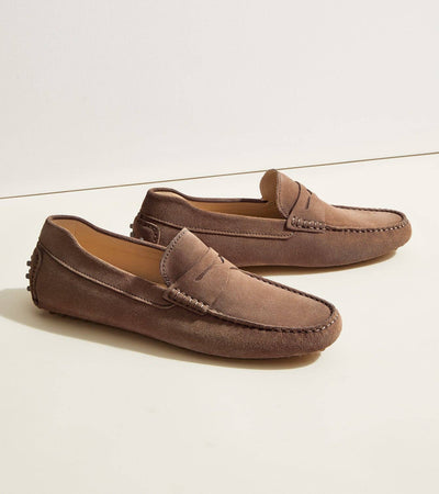 Parker Men's Suede Loafers Handcrafted: Navy Suede / 11