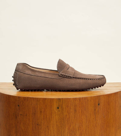 Parker Men's Suede Loafers Handcrafted: Navy Suede / 11