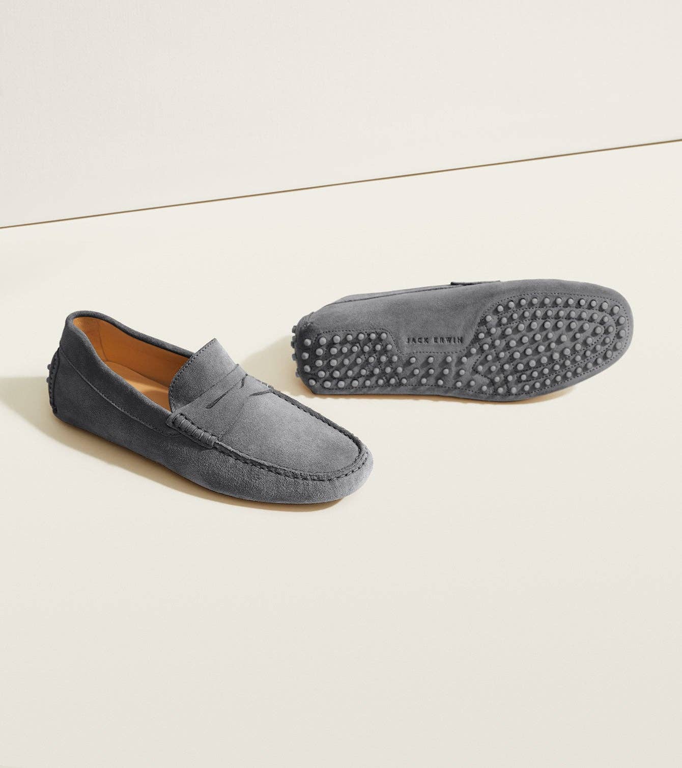 Parker Men's Suede Loafers Handcrafted: Navy Suede / 11