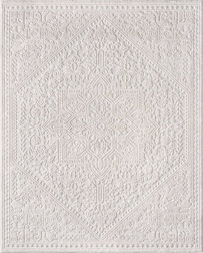 Cloud Medallion Heriz Soft Ivory Rug: 5'3" x 7'3"
