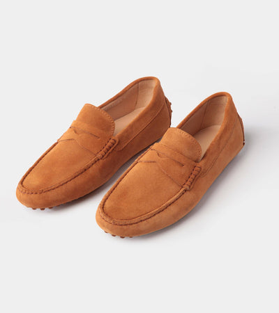 Parker Men's Suede Loafers Handcrafted: Navy Suede / 11