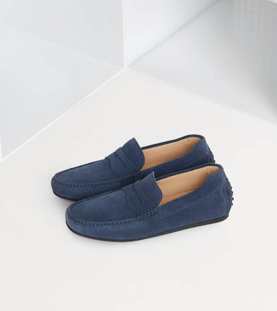 Decker Men's Suede Loafers Handcrafted in Portugal: Sand Suede / 11
