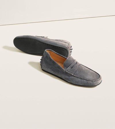 Decker Men's Suede Loafers Handcrafted in Portugal: Sand Suede / 11