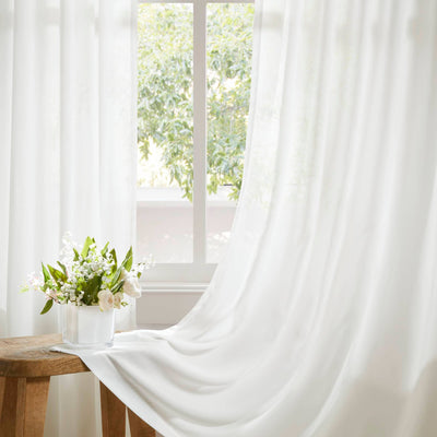 Semi-Transparent White Light Filtering Privacy Curtain Pair: 52x84"