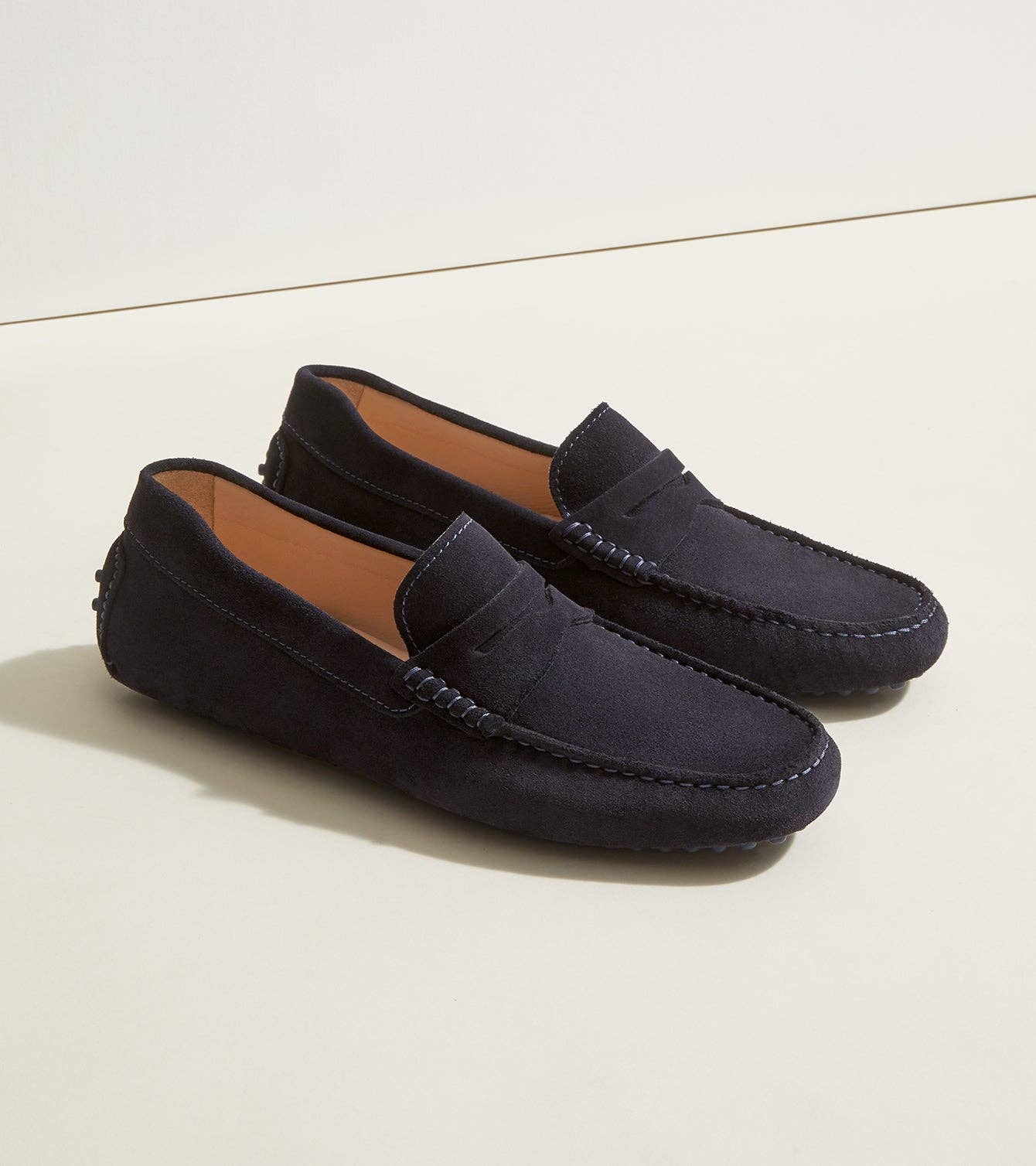Parker Men's Suede Loafers Handcrafted: Navy Suede / 11