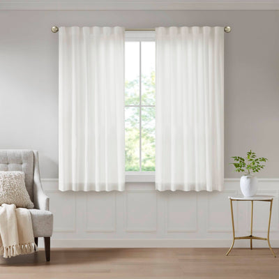 Semi-Transparent White Light Filtering Privacy Curtain Pair: 52x84"