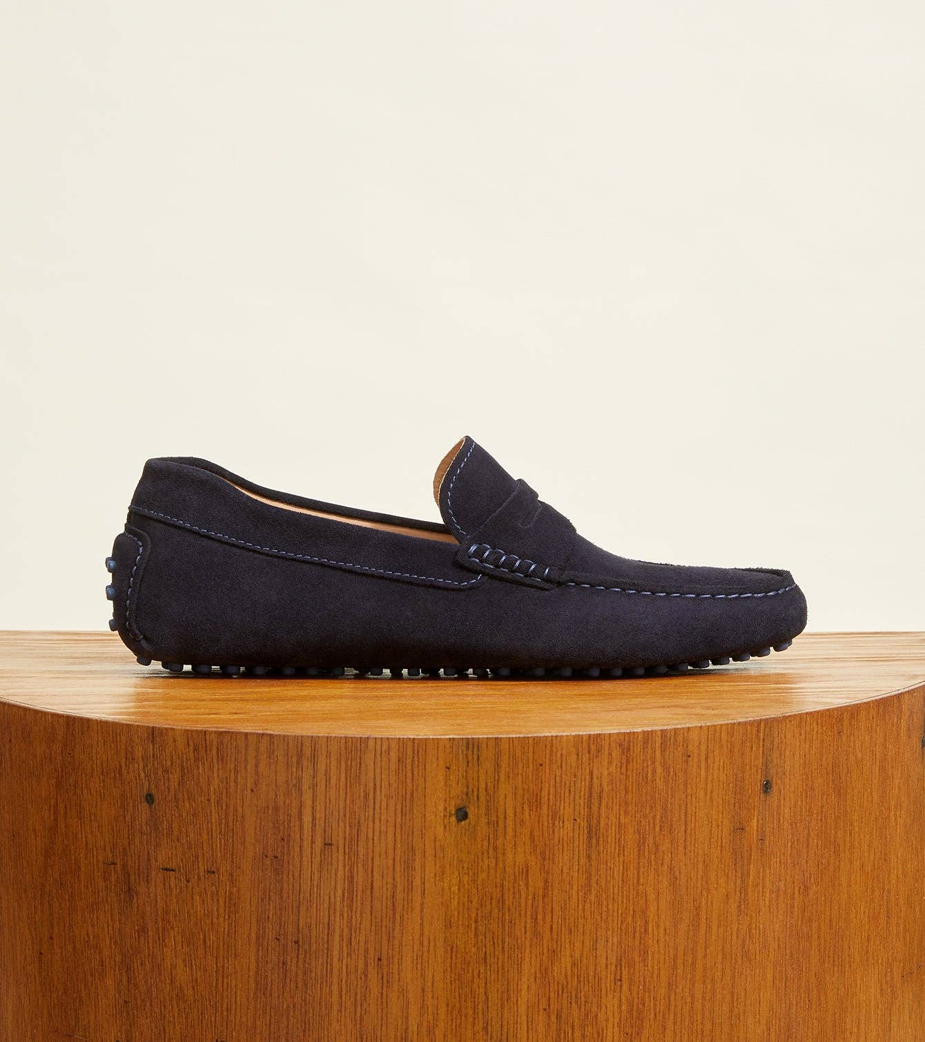 Parker Men's Suede Loafers Handcrafted: Navy Suede / 11