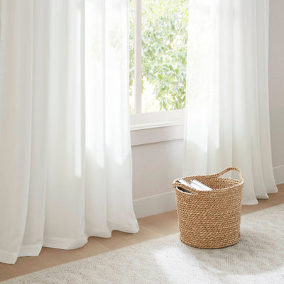 Semi-Transparent White Light Filtering Privacy Curtain Pair: 52x84"