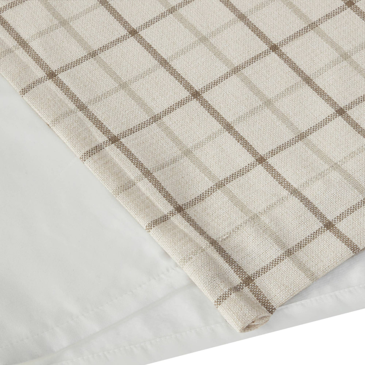 Plaid Fleece Lining Window Panel, Ivory: 84"