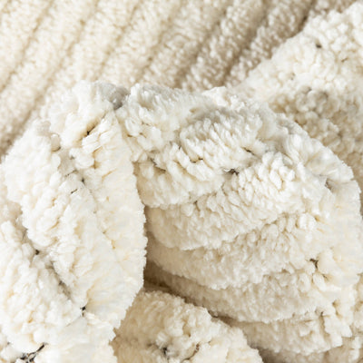 Monroe Solid & Striped Textured Ivory Ultra Soft: 5'3" x 7'3"