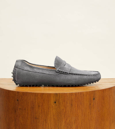 Parker Men's Suede Loafers Handcrafted: Navy Suede / 11