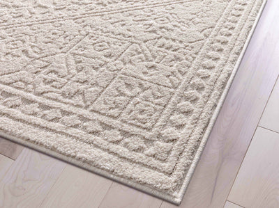 Cloud Medallion Heriz Soft Ivory Rug: 5'3" x 7'3"