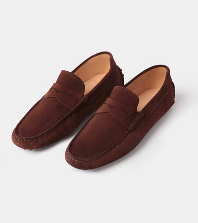 Parker Men's Suede Loafers Handcrafted: Navy Suede / 11
