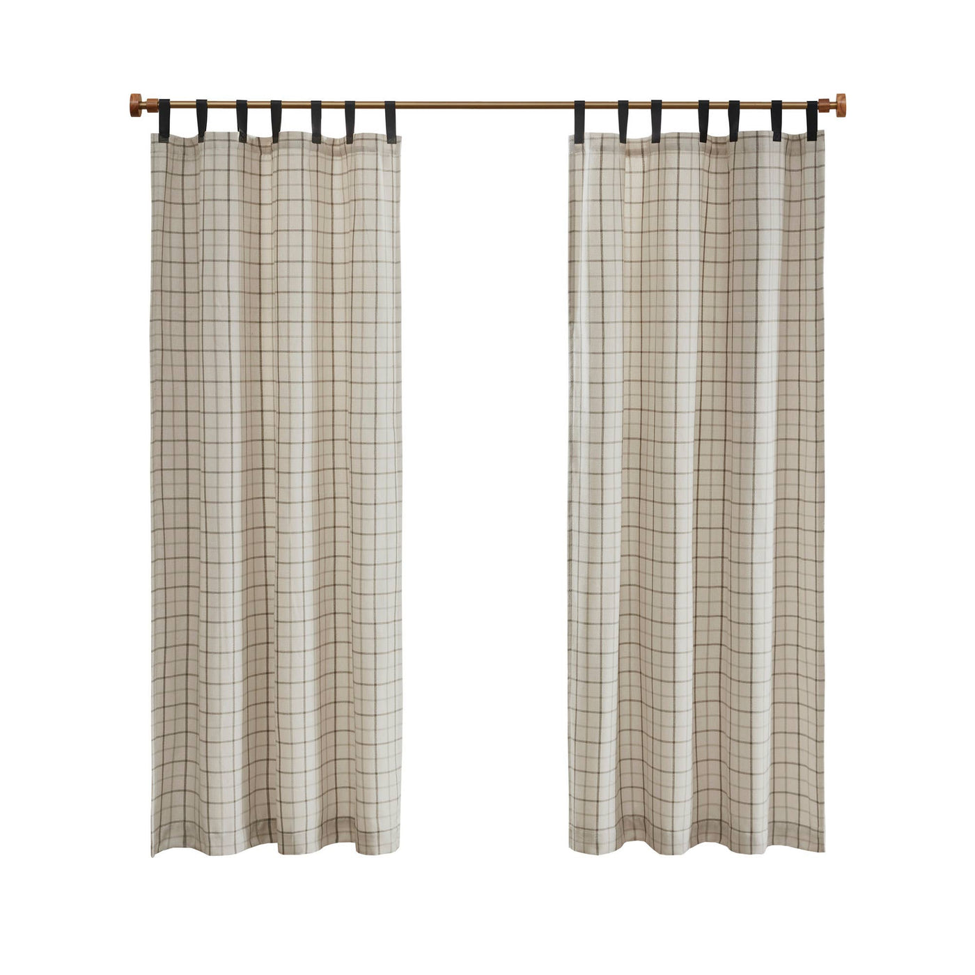 Plaid Fleece Lining Window Panel, Ivory: 84"