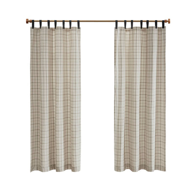 Plaid Fleece Lining Window Panel, Ivory: 84"