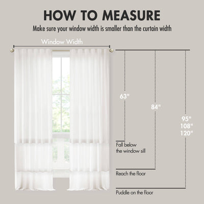 Semi-Transparent White Light Filtering Privacy Curtain Pair: 52x84"